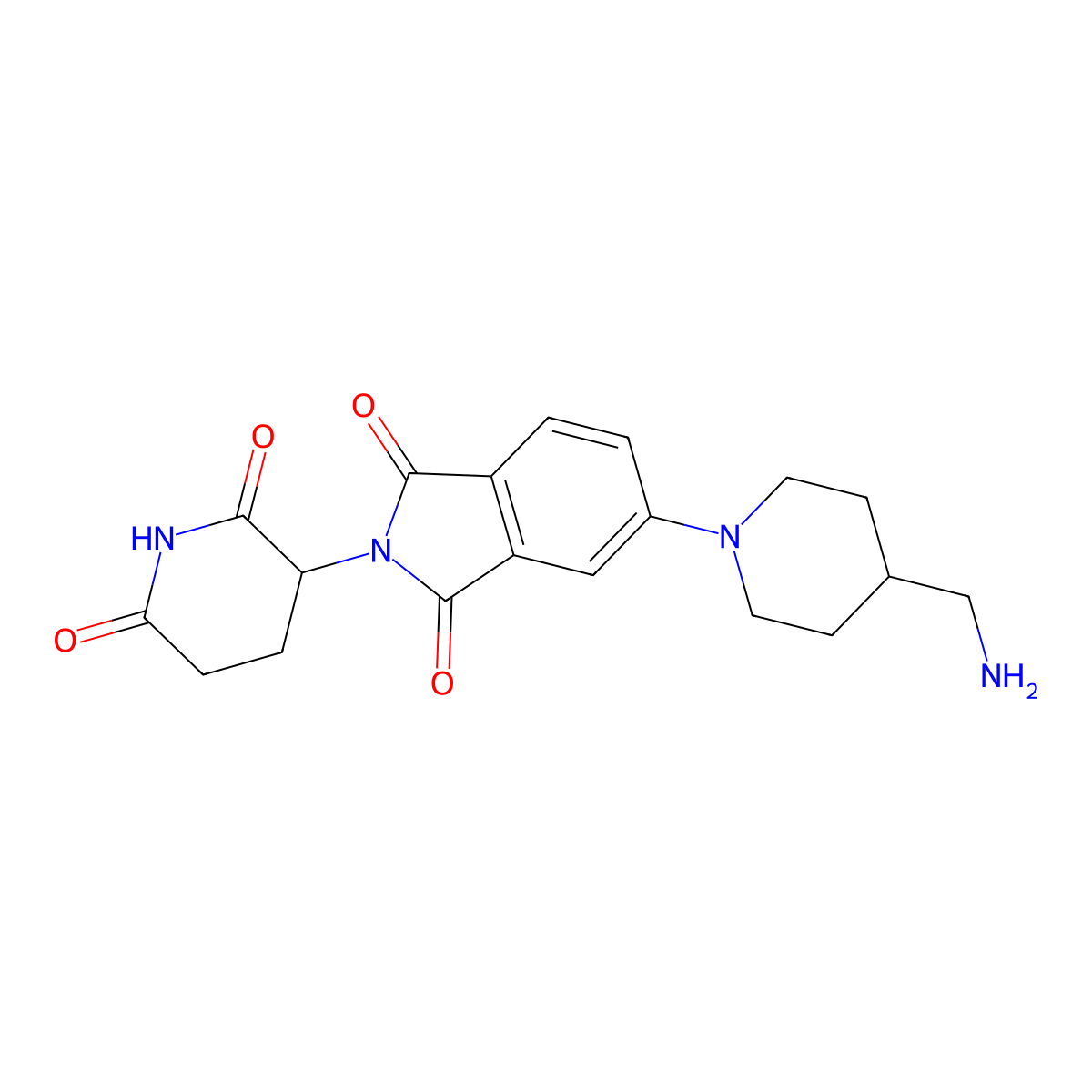 5-[4-(aminomethyl)piperidin-1-yl]-2-(2,6-dioxopiperidin-3-yl)-2,3-dihydro-1H-isoindole-1,3-dione molecular structure, CAS 2636798-74-6
