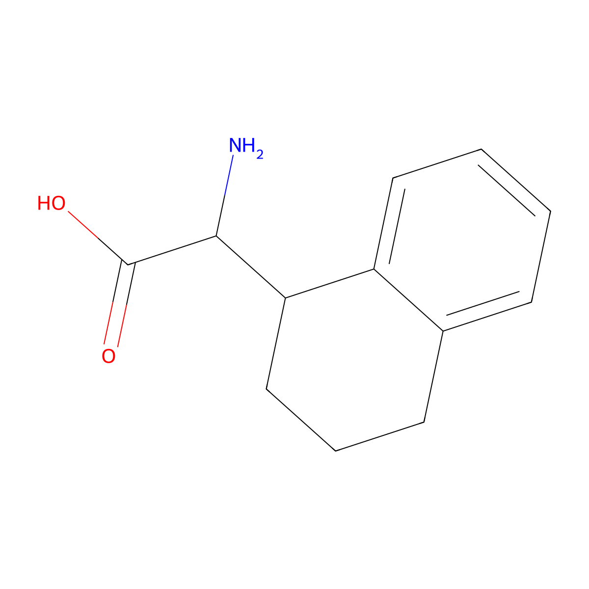 2-Amino-2-(1,2,3,4-tetrahydronaphthalen-1-yl)acetic acid molecular structure, CAS 26368-32-1