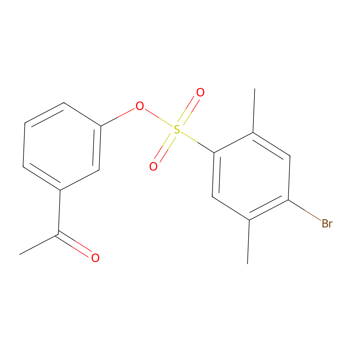 3-Acetylphenyl 4-bromo-2,5-dimethylbenzene-1-sulfonate molecular structure, CAS 2636880-24-3