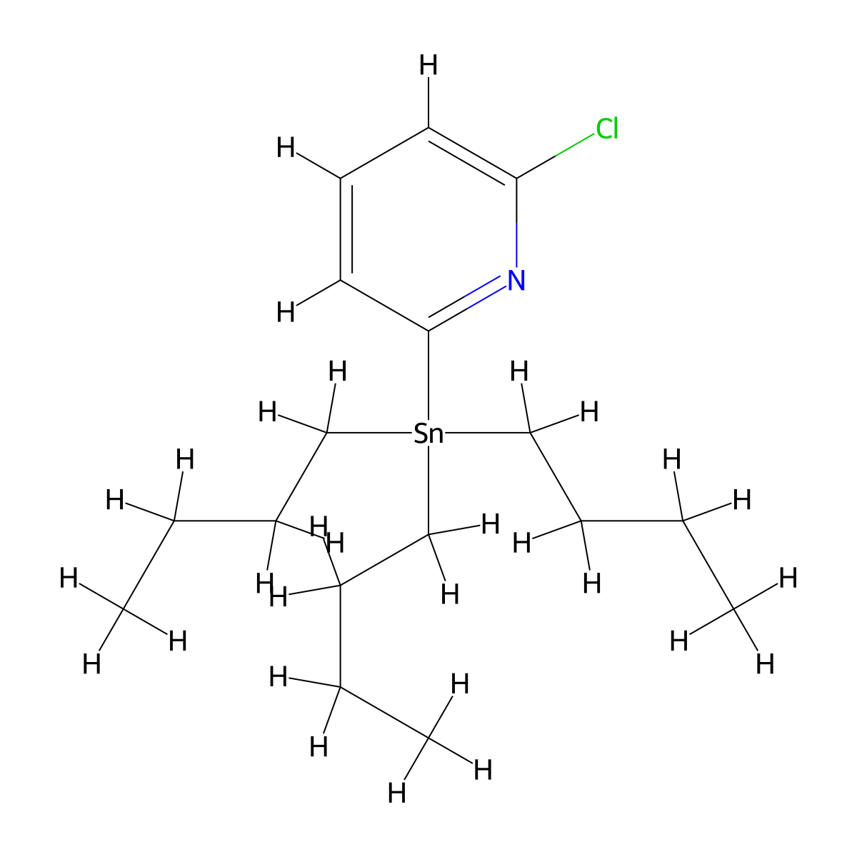 6-Chloro-2-(tributylstannyl)pyridine molecular structure, CAS 263698-99-3