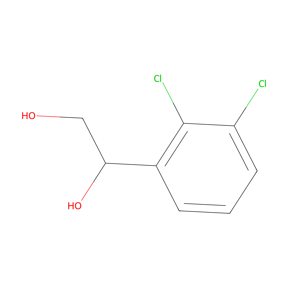 1-(2,3-Dichlorophenyl)ethane-1,2-diol molecular structure, CAS 263704-31-0