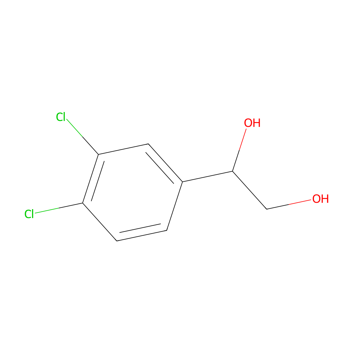 1-(3,4-Dichlorophenyl)ethane-1,2-diol molecular structure, CAS 263704-32-1