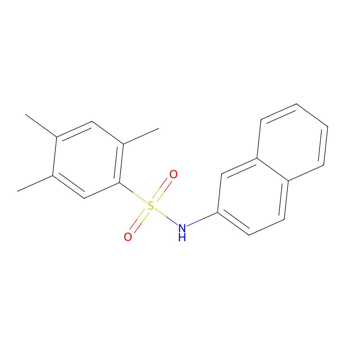 2,4,5-trimethyl-N-(naphthalen-2-yl)benzene-1-sulfonamide molecular structure, CAS 2637051-78-4