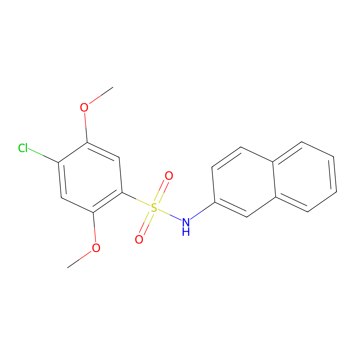 4-chloro-2,5-dimethoxy-N-(naphthalen-2-yl)benzene-1-sulfonamide molecular structure, CAS 2637051-84-2