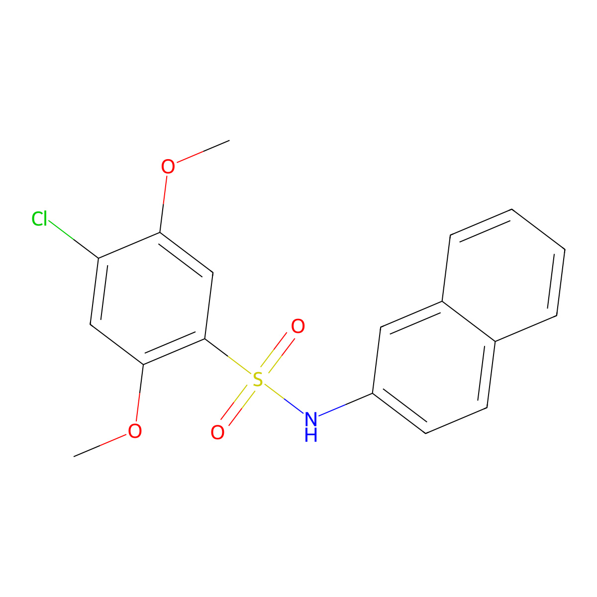 4-chloro-2,5-dimethoxy-N-(naphthalen-2-yl)benzene-1-sulfonamide molecular structure, CAS 2637051-84-2