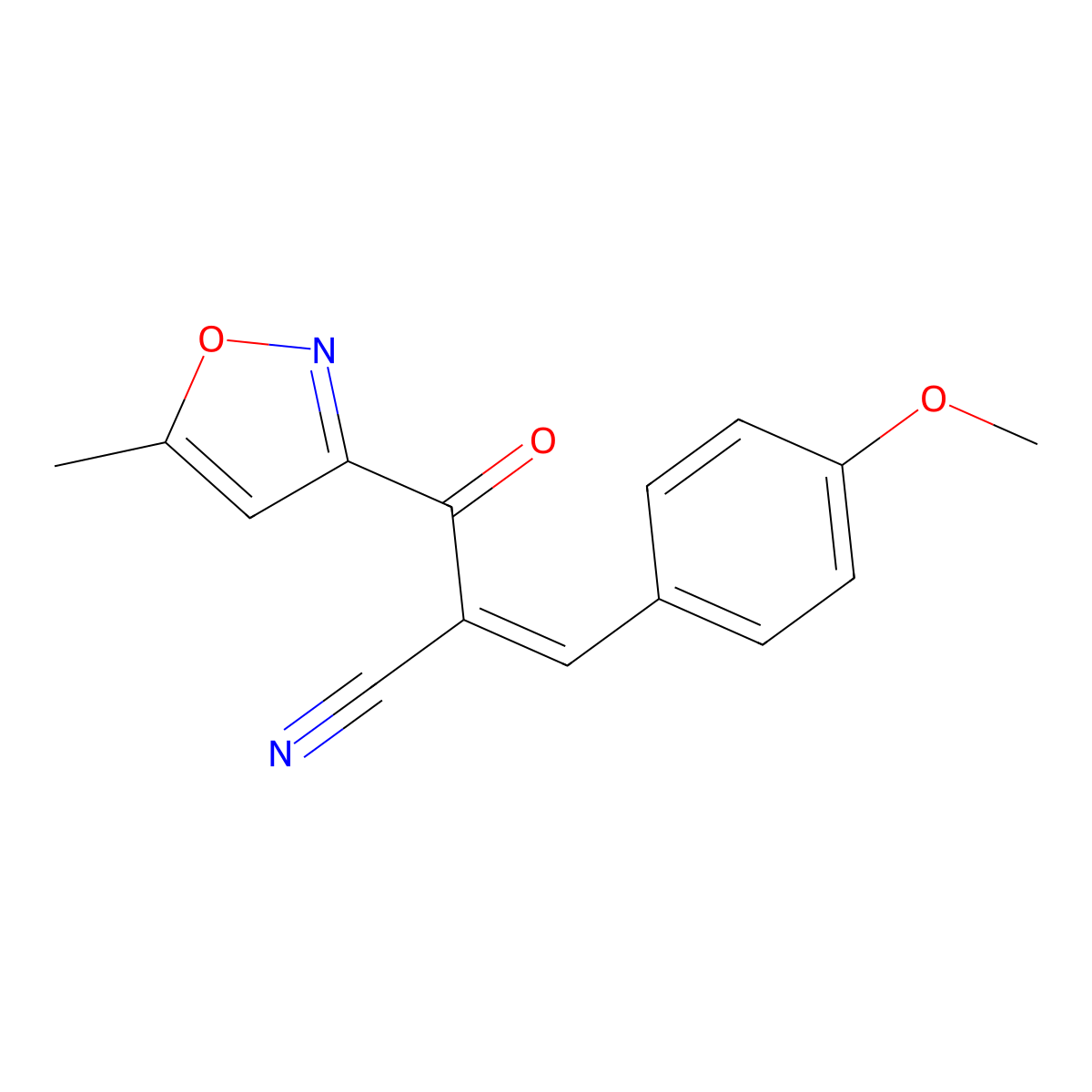 3-(4-Methoxyphenyl)-2-(5-methyl-1,2-oxazole-3-carbonyl)prop-2-enenitrile molecular structure, CAS 263707-23-9