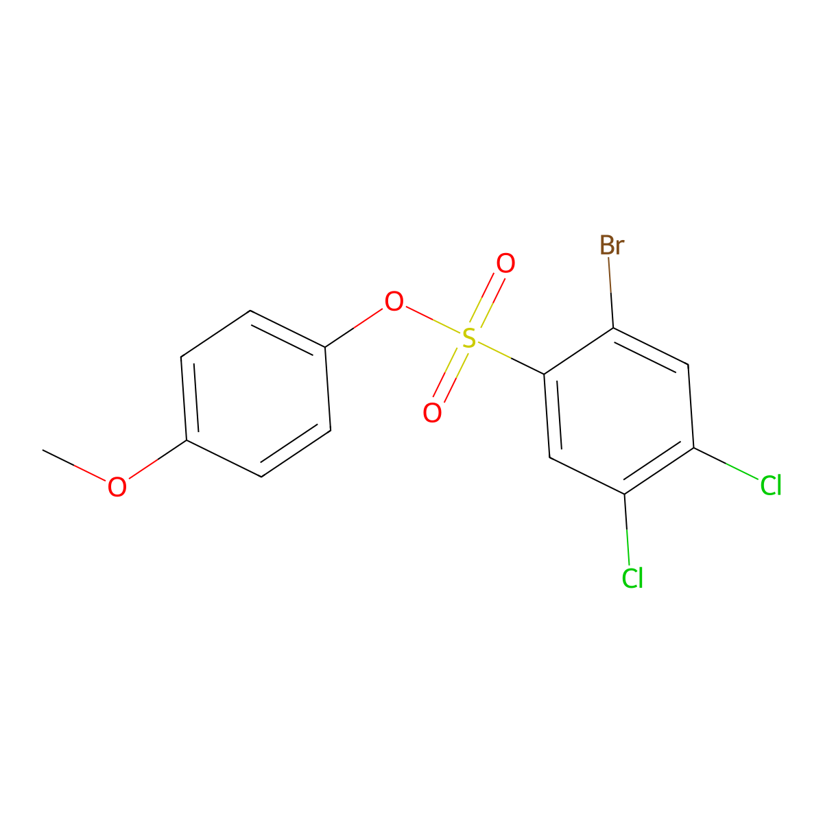 4-Methoxyphenyl 2-bromo-4,5-dichlorobenzene-1-sulfonate molecular structure, CAS 2637079-11-7