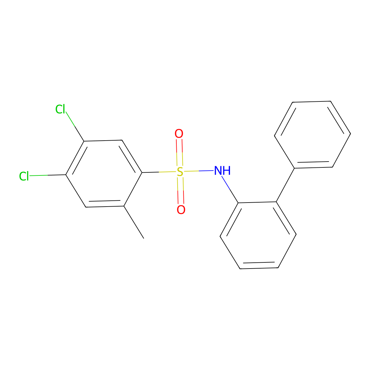 N-{[1,1'-biphenyl]-2-yl}-4,5-dichloro-2-methylbenzene-1-sulfonamide molecular structure, CAS 2637083-86-2
