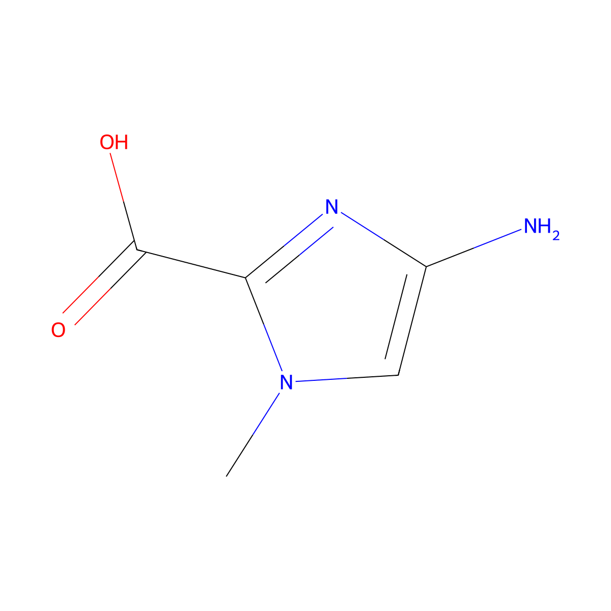 4-Amino-1-methylimidazole-2-carboxylic acid molecular structure, CAS 263710-28-7
