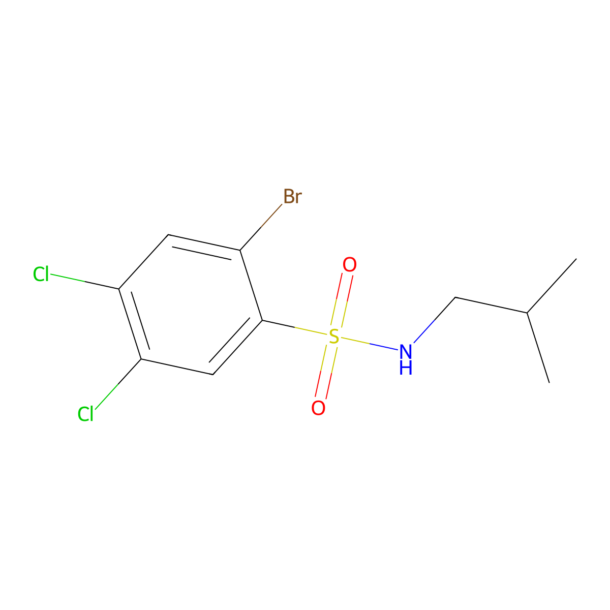 2-bromo-4,5-dichloro-N-(2-methylpropyl)benzene-1-sulfonamide molecular structure, CAS 2637137-54-1