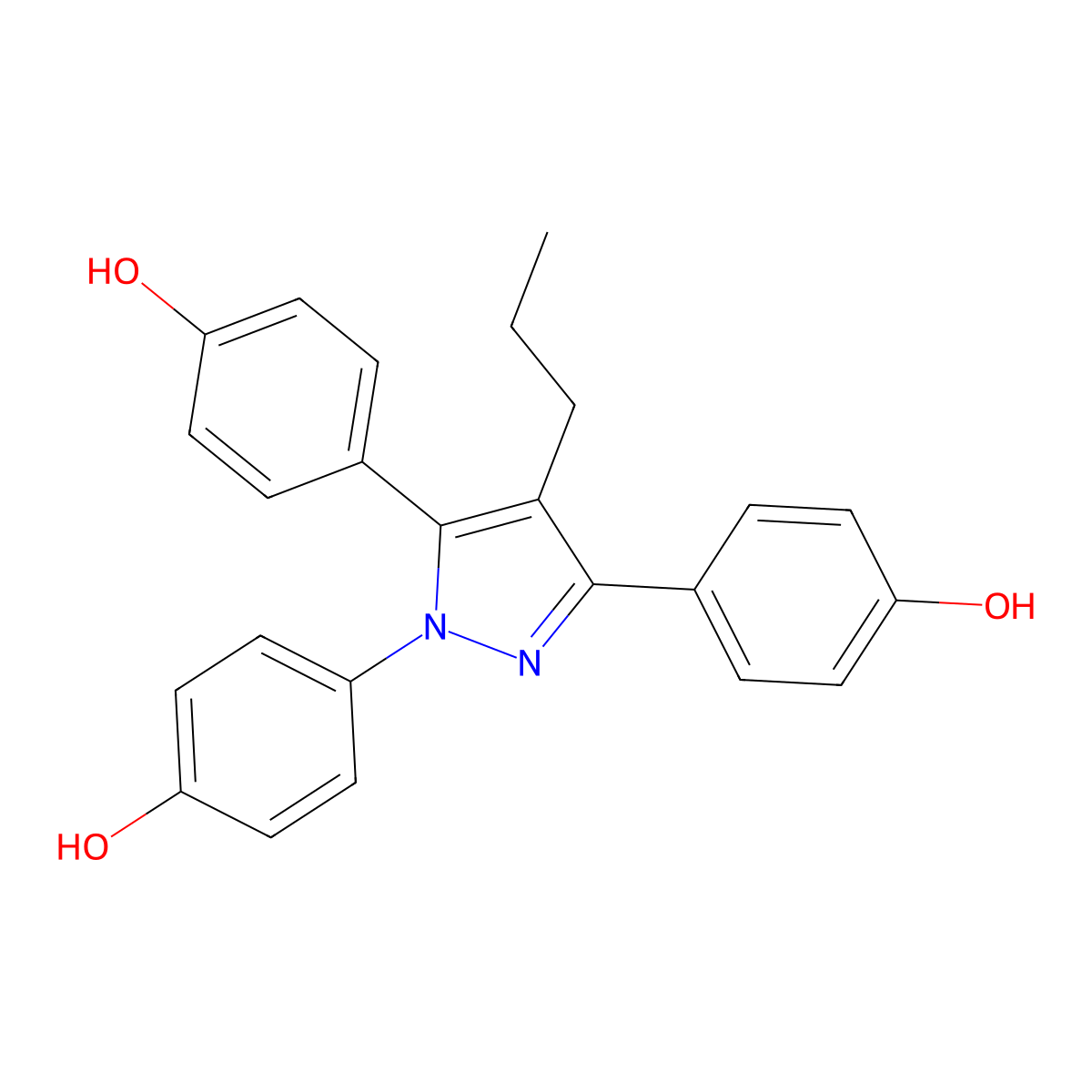 Propyl pyrazole triol molecular structure, CAS 263717-53-9