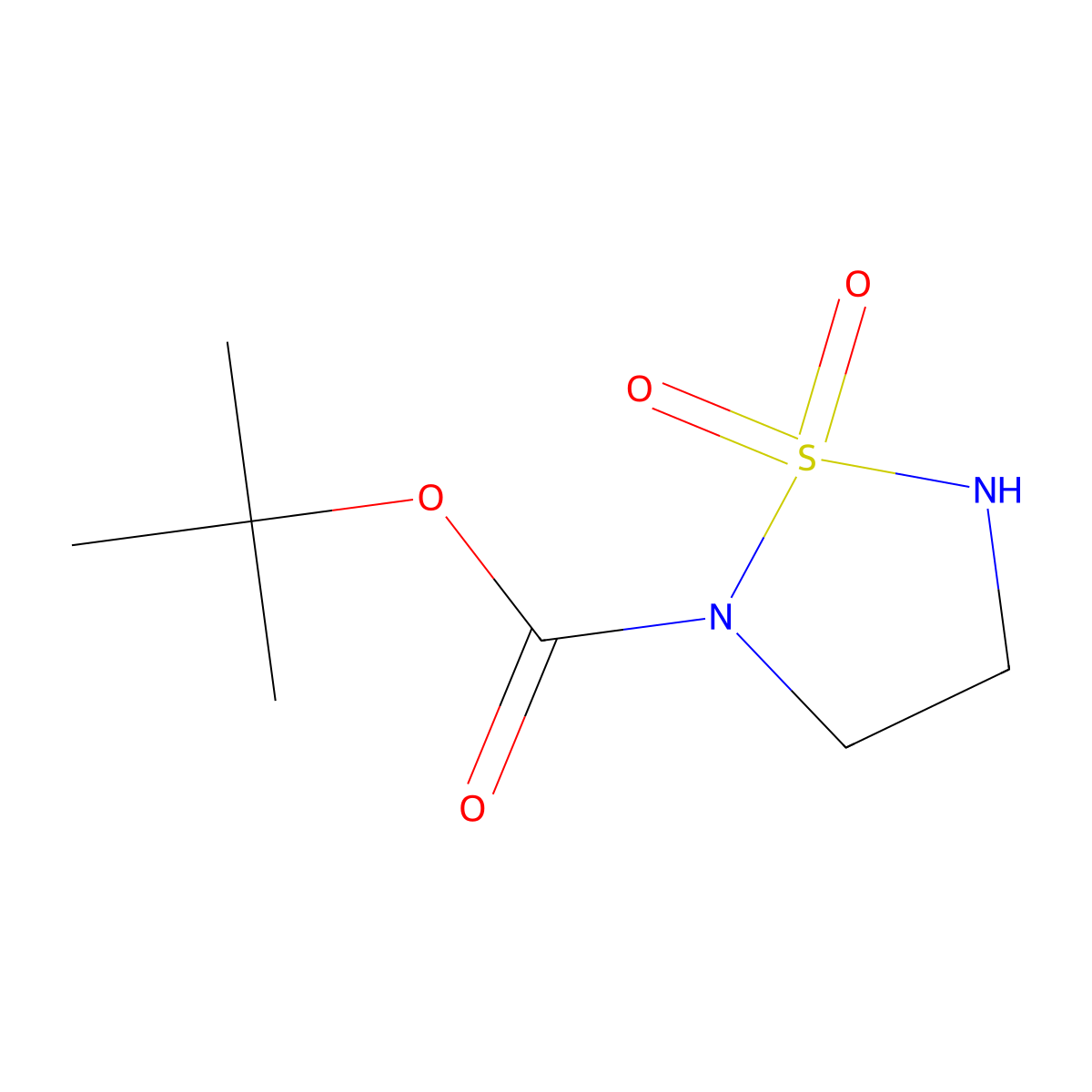 Tert-butyl 1,1-dioxo-1lambda6,2,5-thiadiazolidine-2-carboxylate molecular structure, CAS 263719-76-2
