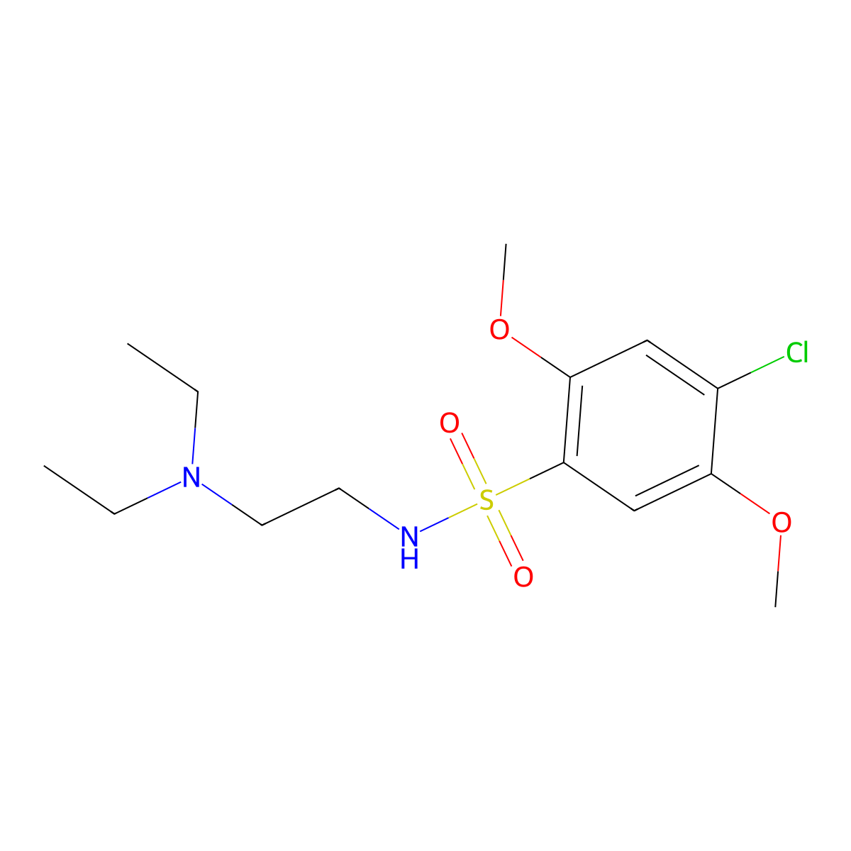 4-chloro-N-[2-(diethylamino)ethyl]-2,5-dimethoxybenzene-1-sulfonamide molecular structure, CAS 2637234-52-5