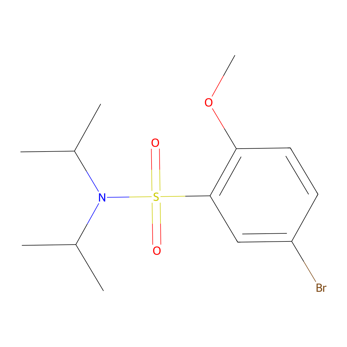 5-bromo-2-methoxy-N,N-bis(propan-2-yl)benzene-1-sulfonamide molecular structure, CAS 2637319-05-0