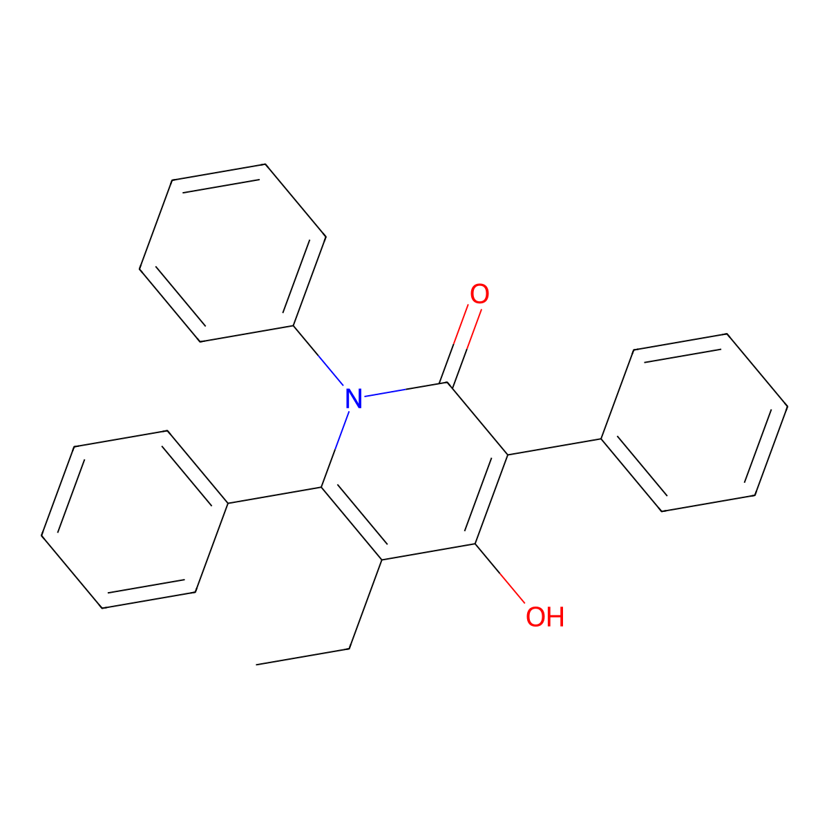 5-Ethyl-4-hydroxy-1,3,6-triphenylpyridin-2-one molecular structure, CAS 263744-94-1