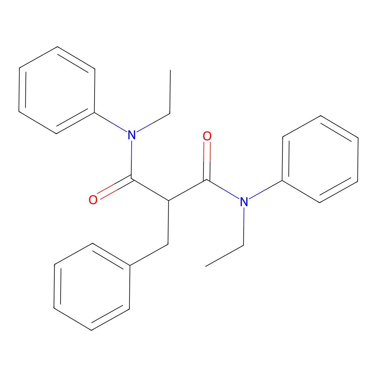 2-benzyl-N,N'-diethyl-N,N'-diphenylpropanediamide molecular structure, CAS 263744-97-4