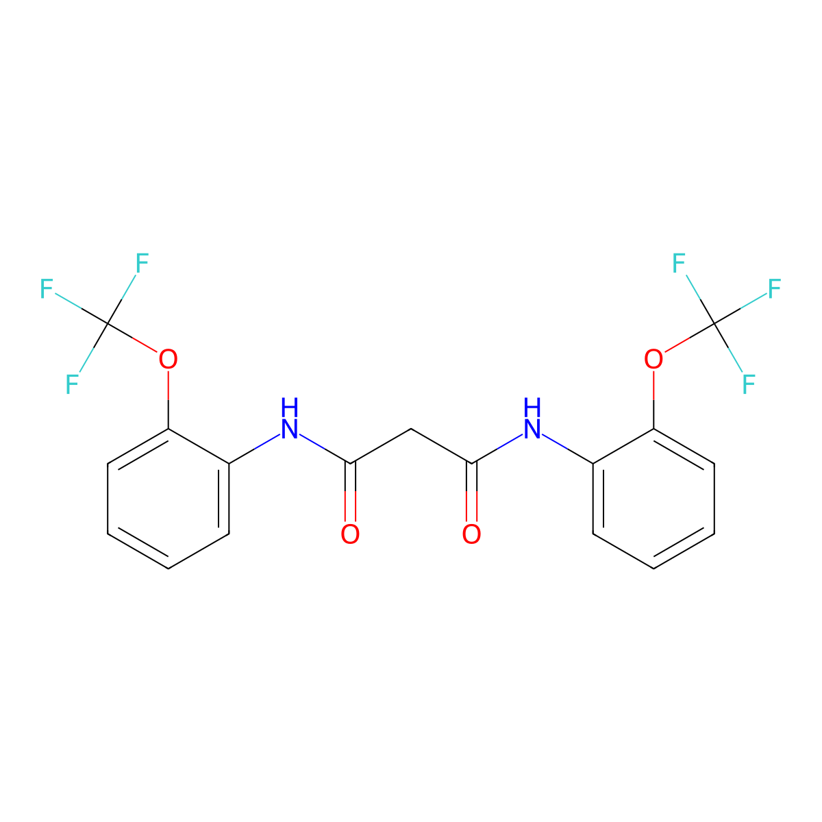 N,N'-bis[2-(trifluoromethoxy)phenyl]propanediamide molecular structure, CAS 263744-98-5
