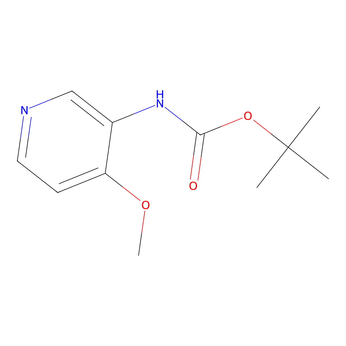 tert-Butyl (4-methoxypyridin-3-yl)carbamate molecular structure, CAS 2637446-37-6