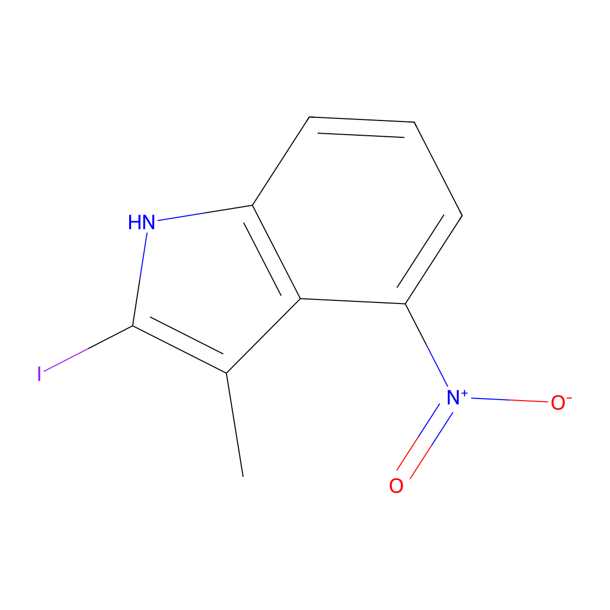2-Iodo-3-methyl-4-nitro-1H-indole molecular structure, CAS 2637448-23-6