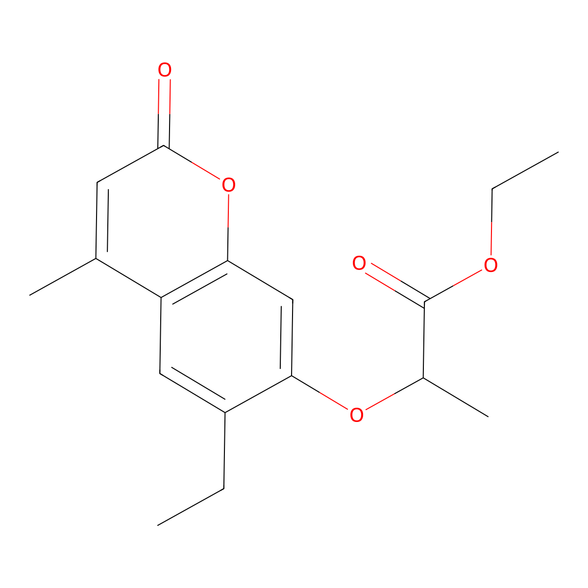 ethyl 2-[(6-ethyl-4-methyl-2-oxo-2H-chromen-7-yl)oxy]propanoate molecular structure, CAS 263745-00-2