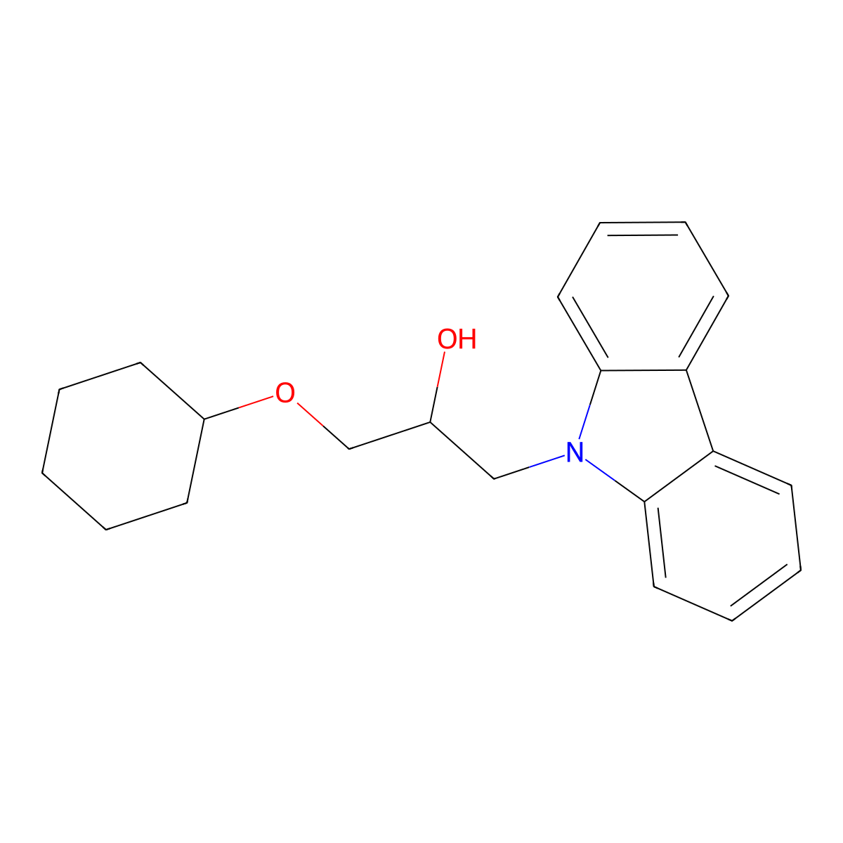 1-(9H-carbazol-9-yl)-3-(cyclohexyloxy)propan-2-ol molecular structure, CAS 263745-15-9