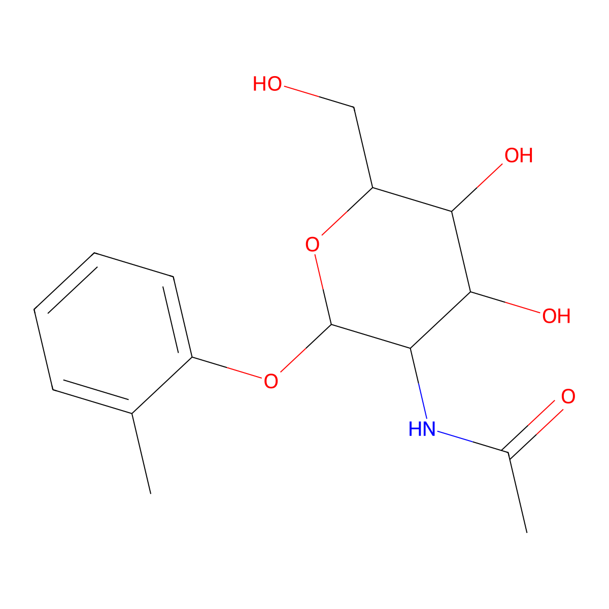 2-Methylphenyl 2-acetamido-2-deoxy-beta-D-glucopyranoside molecular structure, CAS 263746-45-8