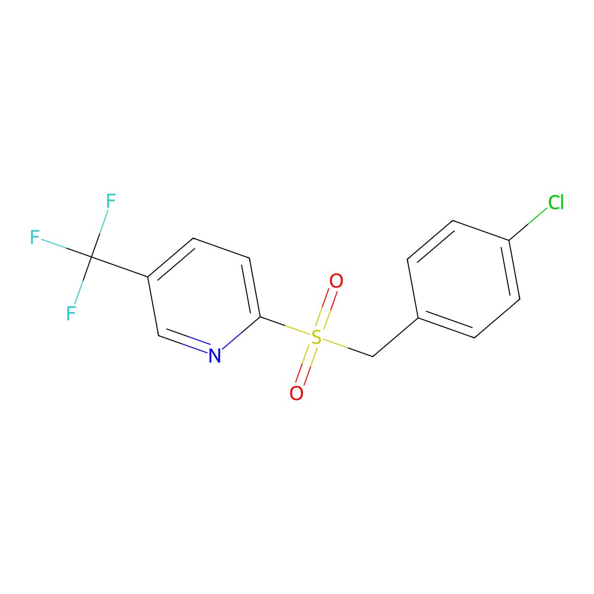 2-[[(4-Chlorophenyl)methyl]sulfonyl]-5-(trifluoromethyl)pyridine molecular structure, CAS 263761-81-5