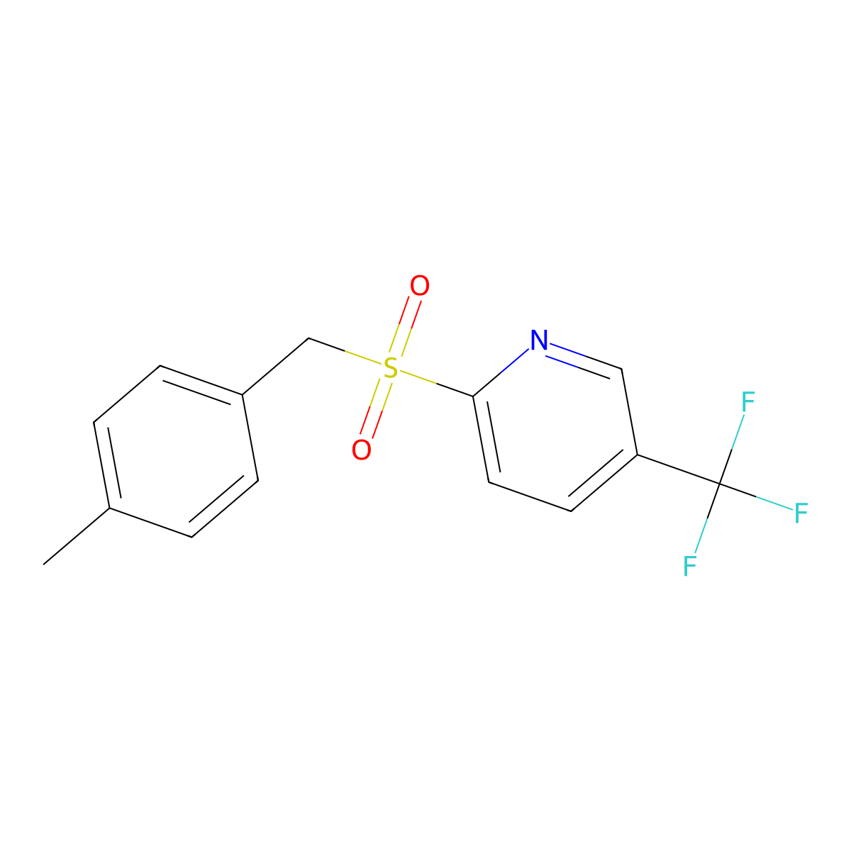 2-[(4-Methylphenyl)methylsulfonyl]-5-(trifluoromethyl)pyridine molecular structure, CAS 263761-83-7