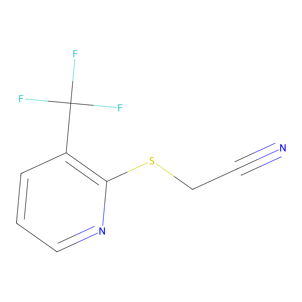 2-[3-(Trifluoromethyl)pyridin-2-yl]sulfanylacetonitrile molecular structure, CAS 263762-01-2