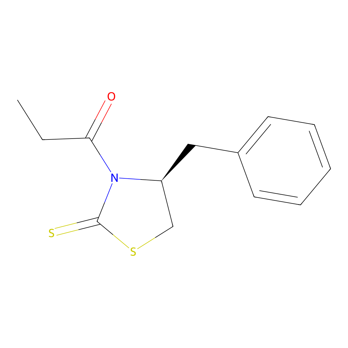 (S)-4-Benzyl-3-propionyl-1,3-thiazolidine-2-thione molecular structure, CAS 263764-23-4