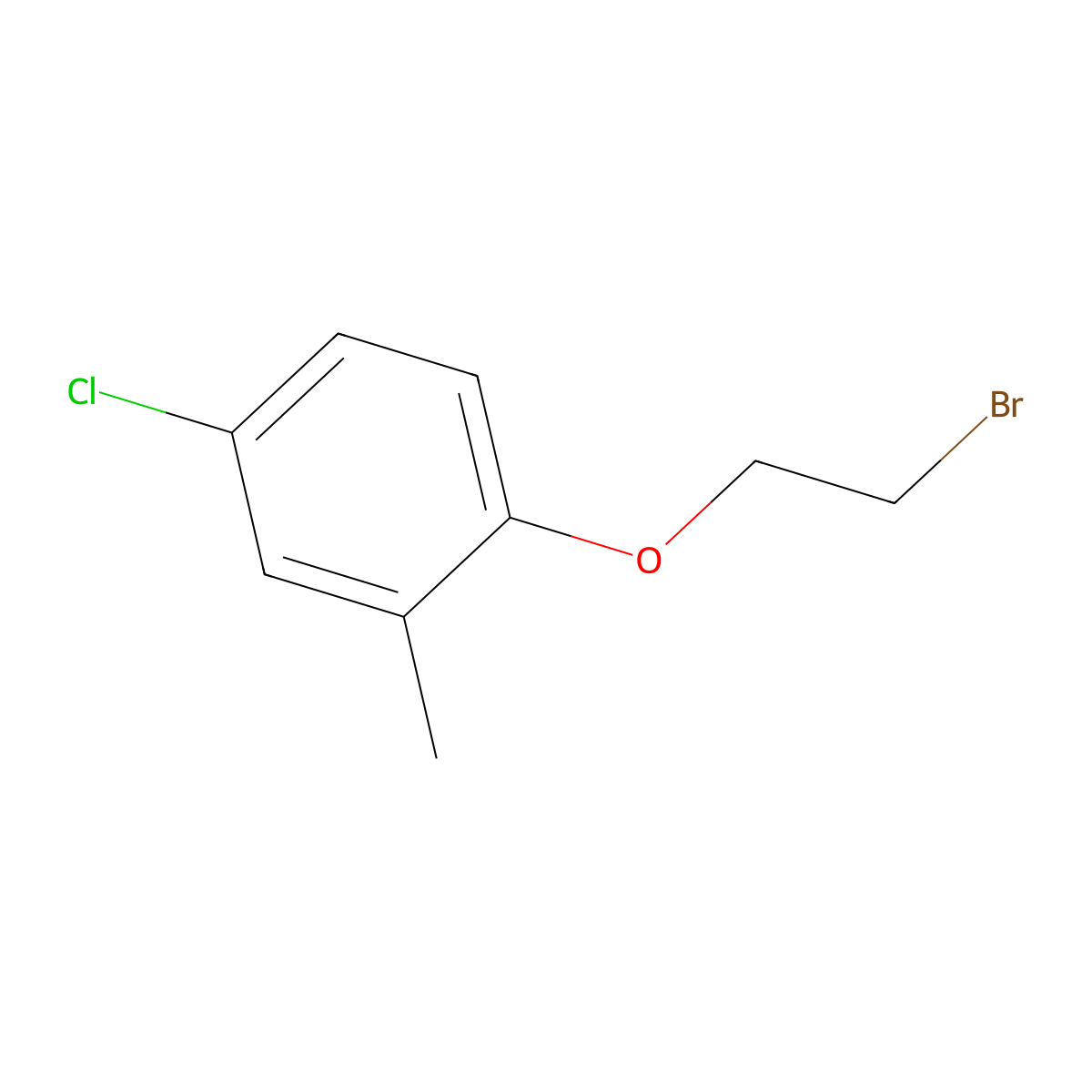 1-(2-Bromoethoxy)-4-chloro-2-methylbenzene molecular structure, CAS 26378-21-2