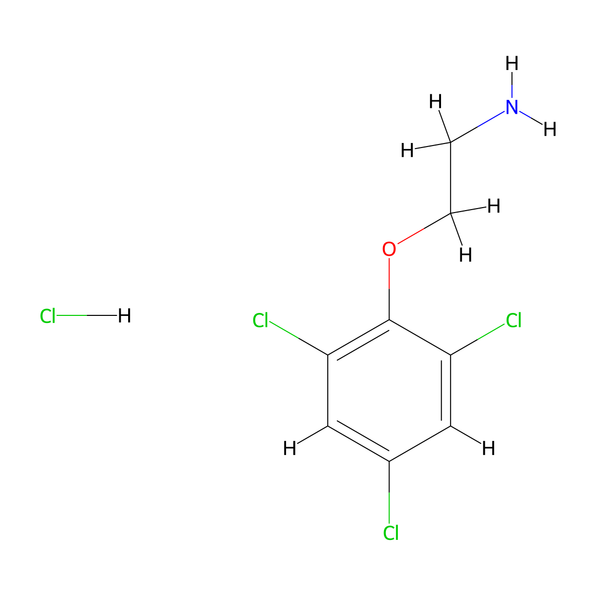 2-(2,4,6-Trichlorophenoxy)ethanamine hydrochloride molecular structure, CAS 26378-71-2