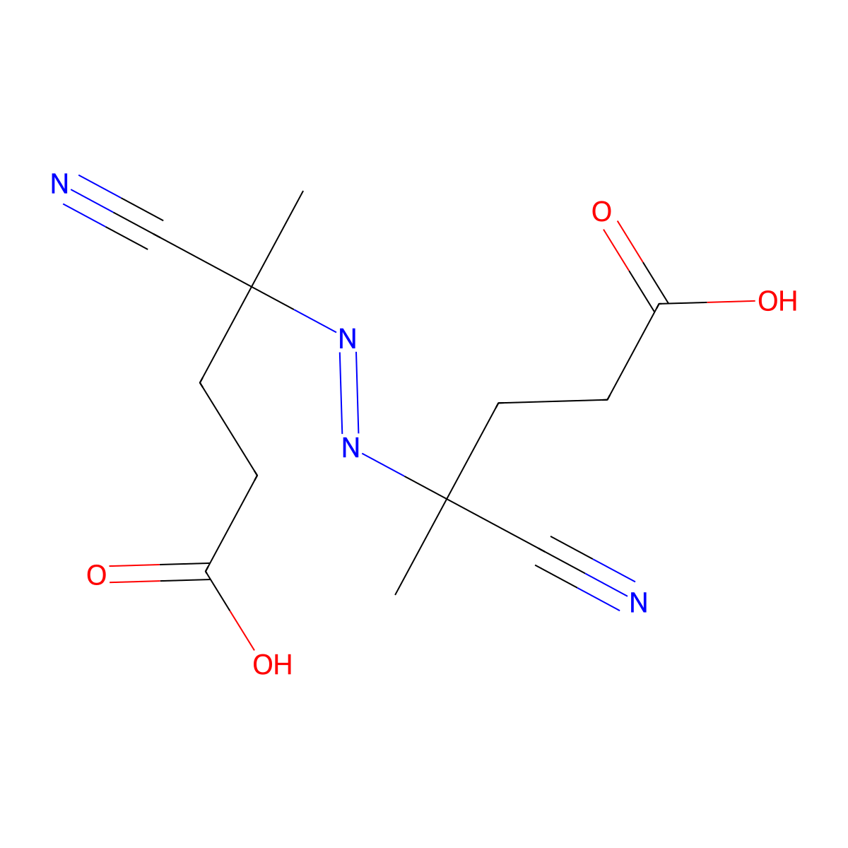 4,4-Azobis(4-cyanovaleric acid) molecular structure, CAS 2638-94-0