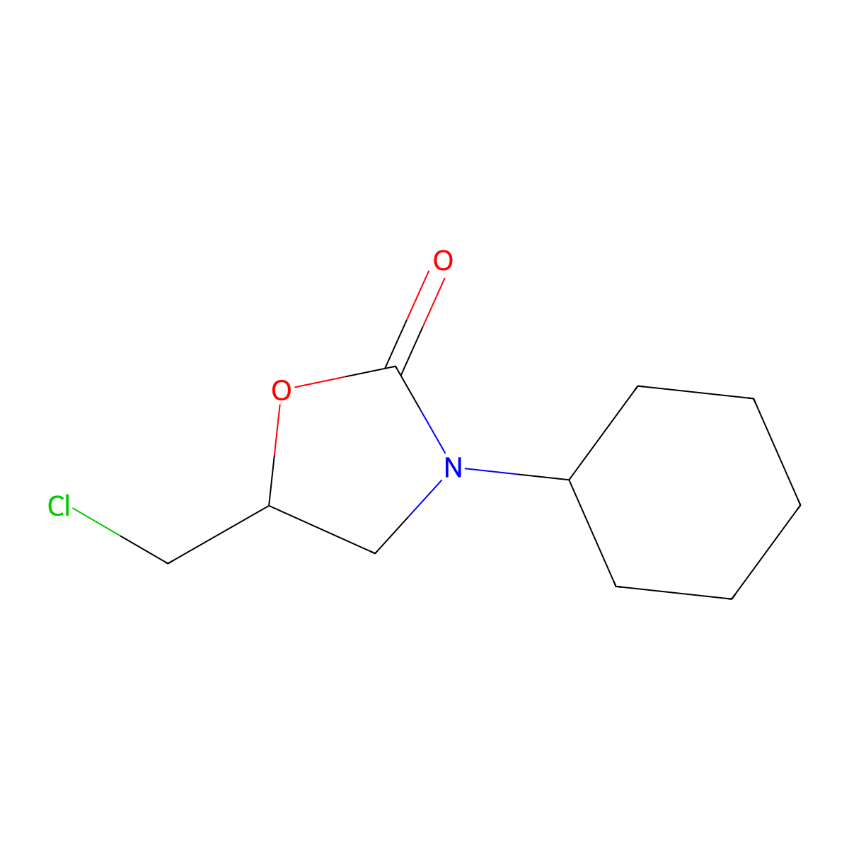 5-(Chloromethyl)-3-cyclohexyl-1,3-oxazolidin-2-one molecular structure, CAS 26384-66-7