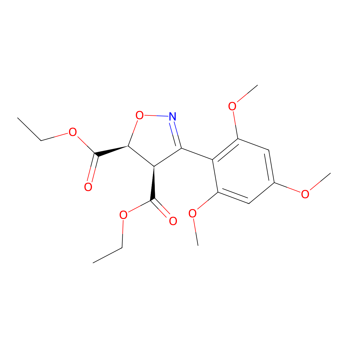 Diethyl 3-(2,4,6-trimethoxyphenyl)-4,5-dihydro-4,5-isoxazoledicarboxylate molecular structure, CAS 263841-09-4