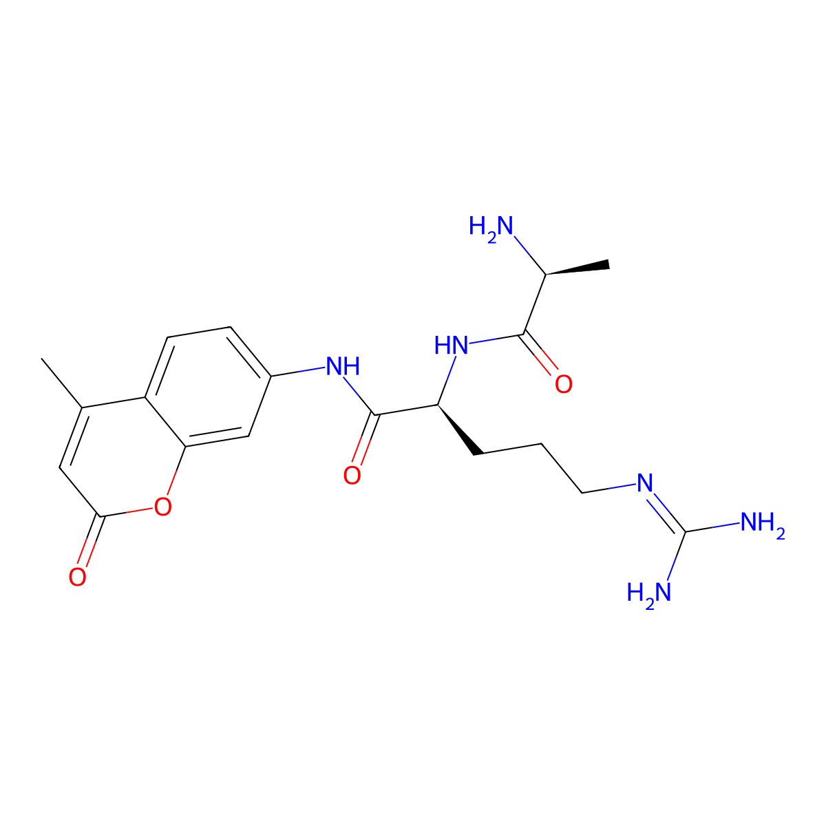 L-Argininamide, L-alanyl-N-(4-methyl-2-oxo-2H-1-benzopyran-7-yl)- molecular structure, CAS 263843-56-7