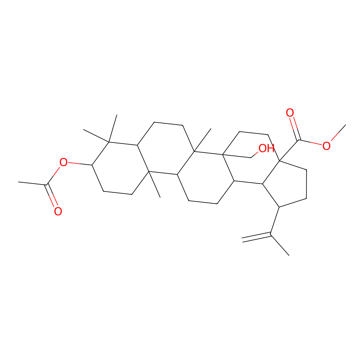 3-Acetoxy-27-hydroxy-20(29)-lupen-28-oic acid methyl ester molecular structure, CAS 263844-80-0