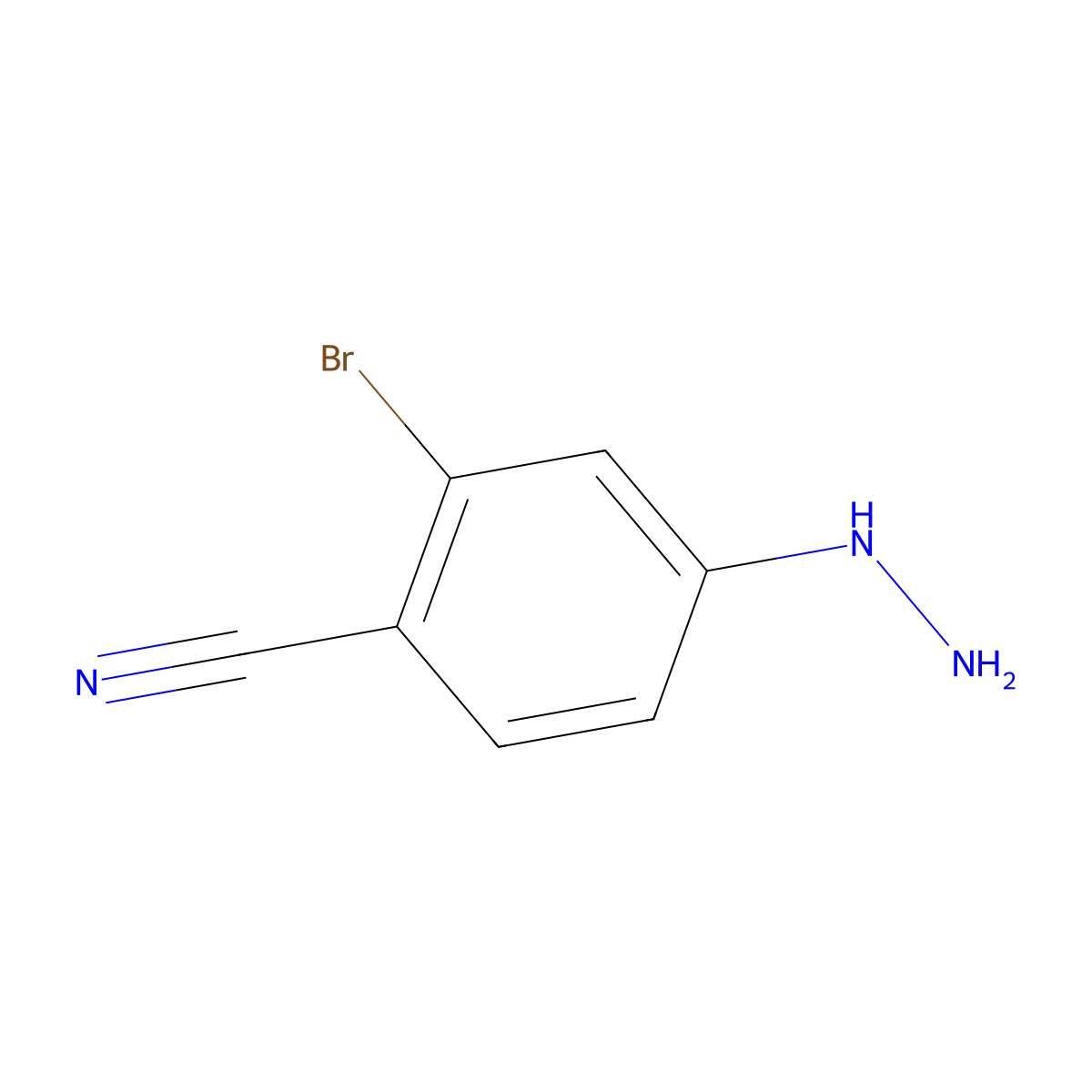 2-Bromo-4-hydrazinylbenzonitrile molecular structure, CAS 263845-82-5