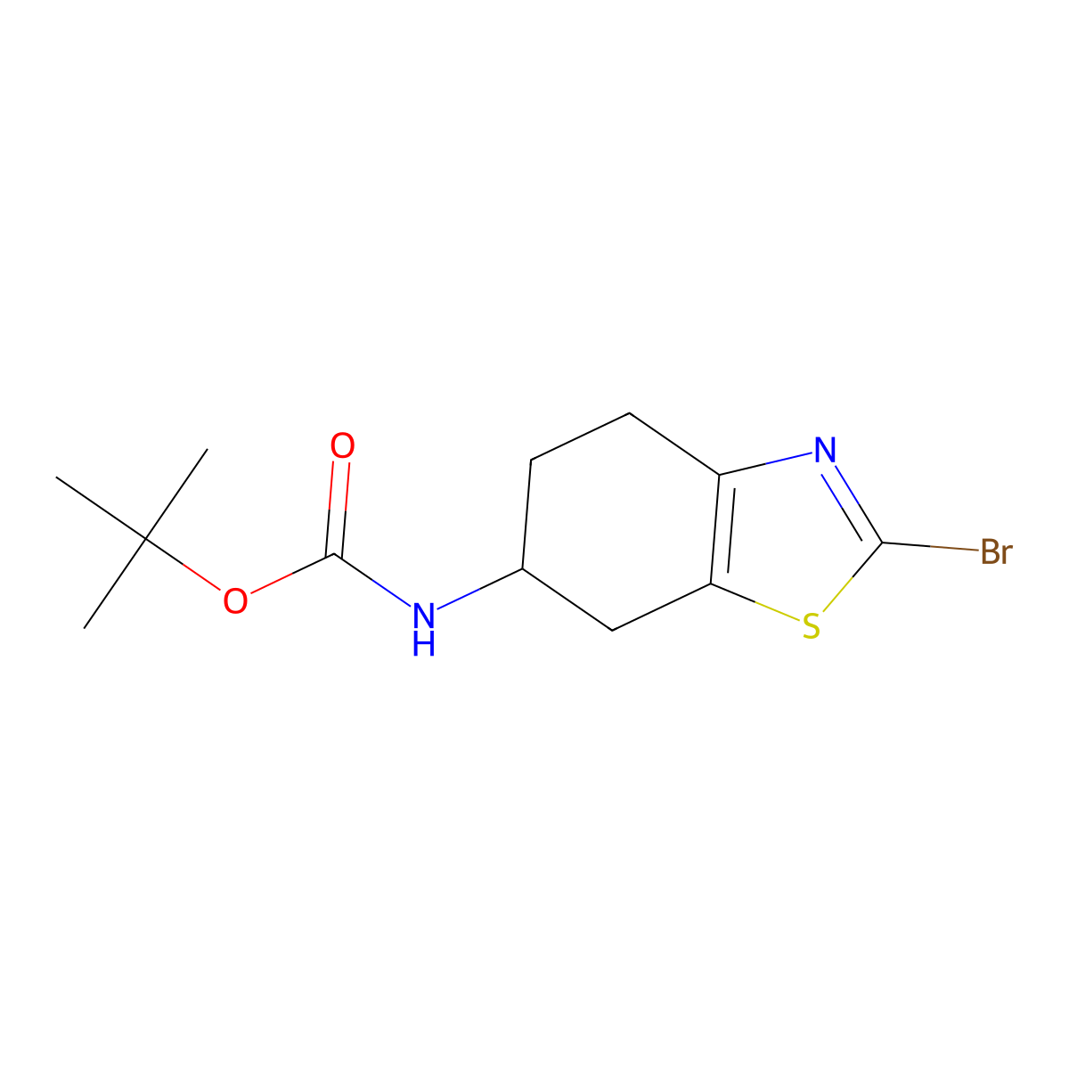 tert-butyl N-[(6S)-2-bromo-4,5,6,7-tetrahydro-1,3-benzothiazol-6-yl]carbamate molecular structure, CAS 2638496-49-6