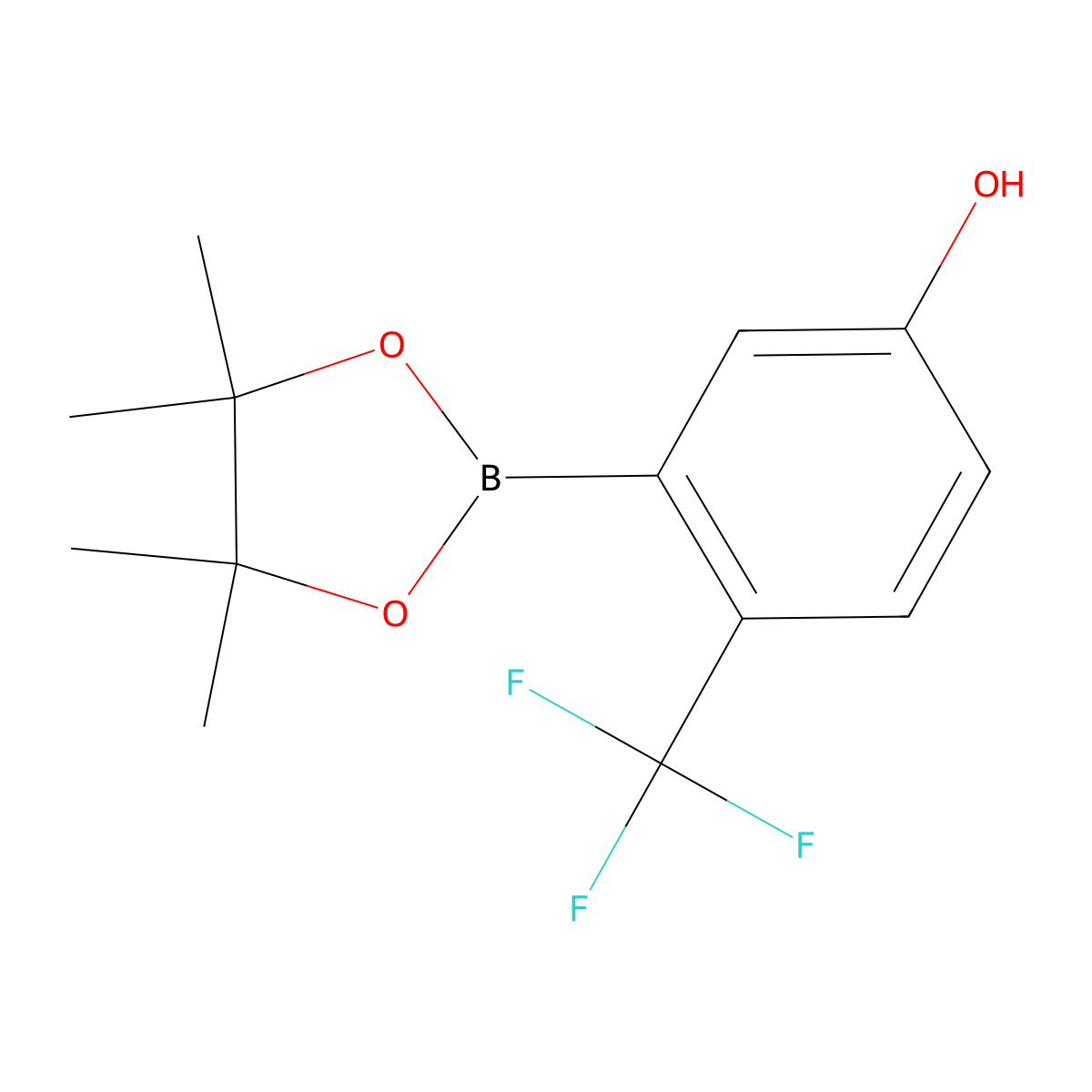 3-(4,4,5,5-Tetramethyl-1,3,2-dioxaborolan-2-YL)-4-(trifluoromethyl)phenol molecular structure, CAS 2638502-47-1