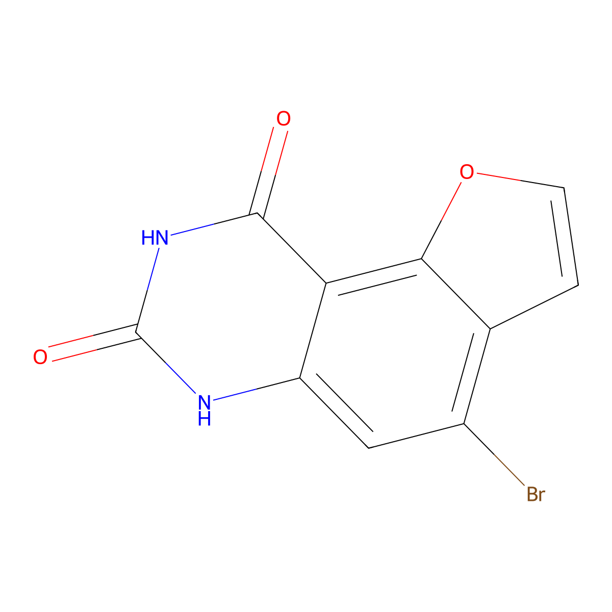 4-Bromofuro[2,3-f]quinazoline-7,9(6H,8H)-dione molecular structure, CAS 2638502-61-9