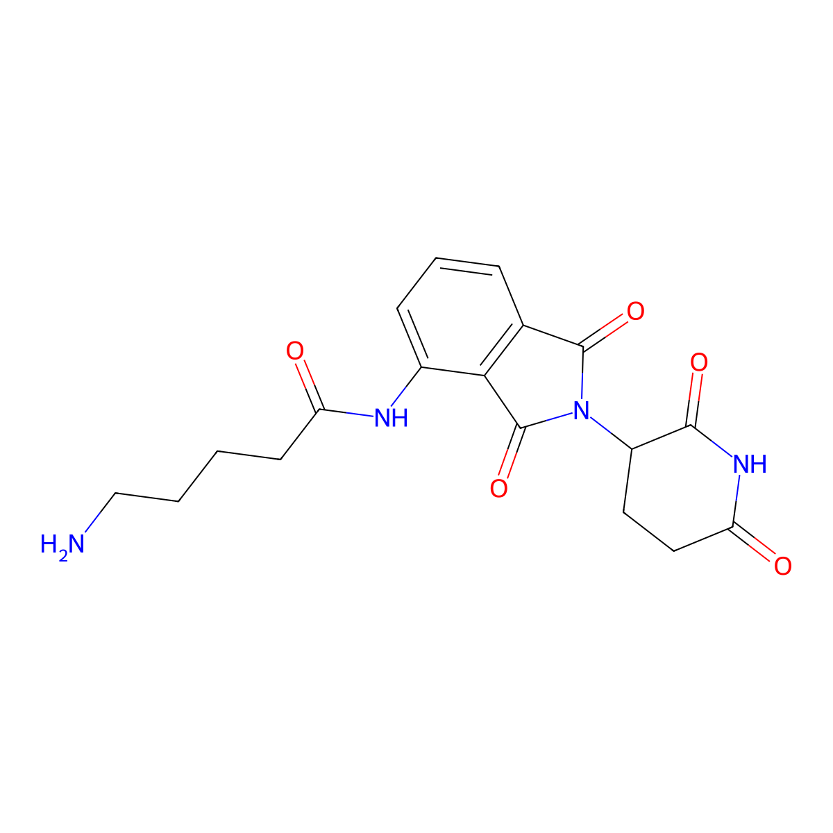 5-Amino-N-(2-(2,6-dioxopiperidin-3-yl)-1,3-dioxoisoindolin-4-yl)pentanamide molecular structure, CAS 2638512-61-3