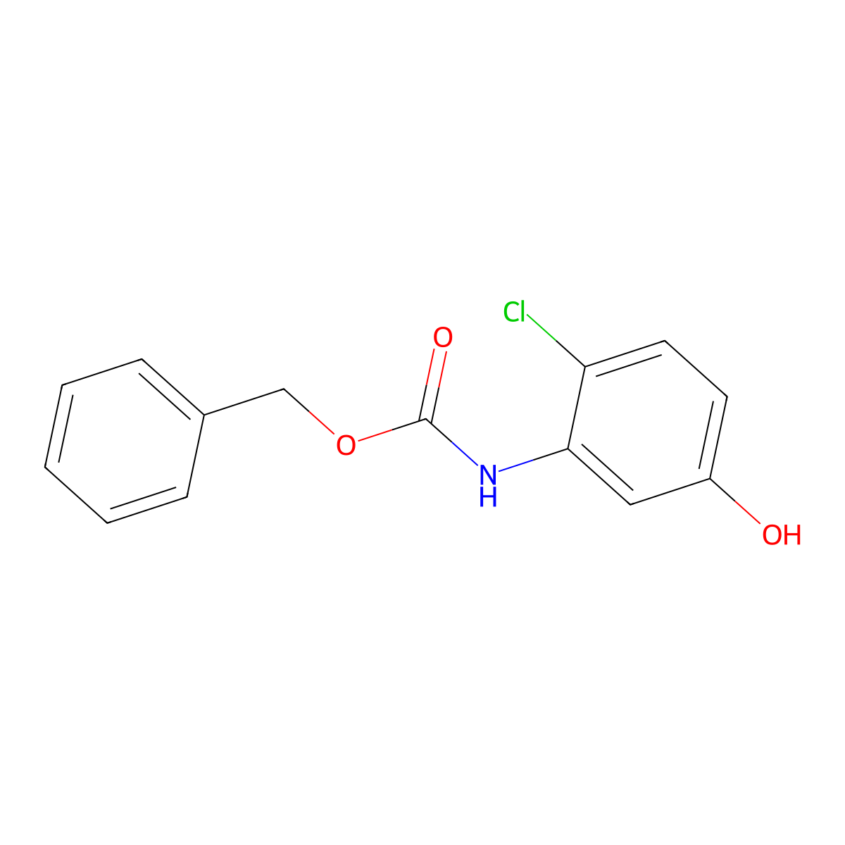 benzyl N-(2-chloro-5-hydroxyphenyl)carbamate molecular structure, CAS 2638520-05-3