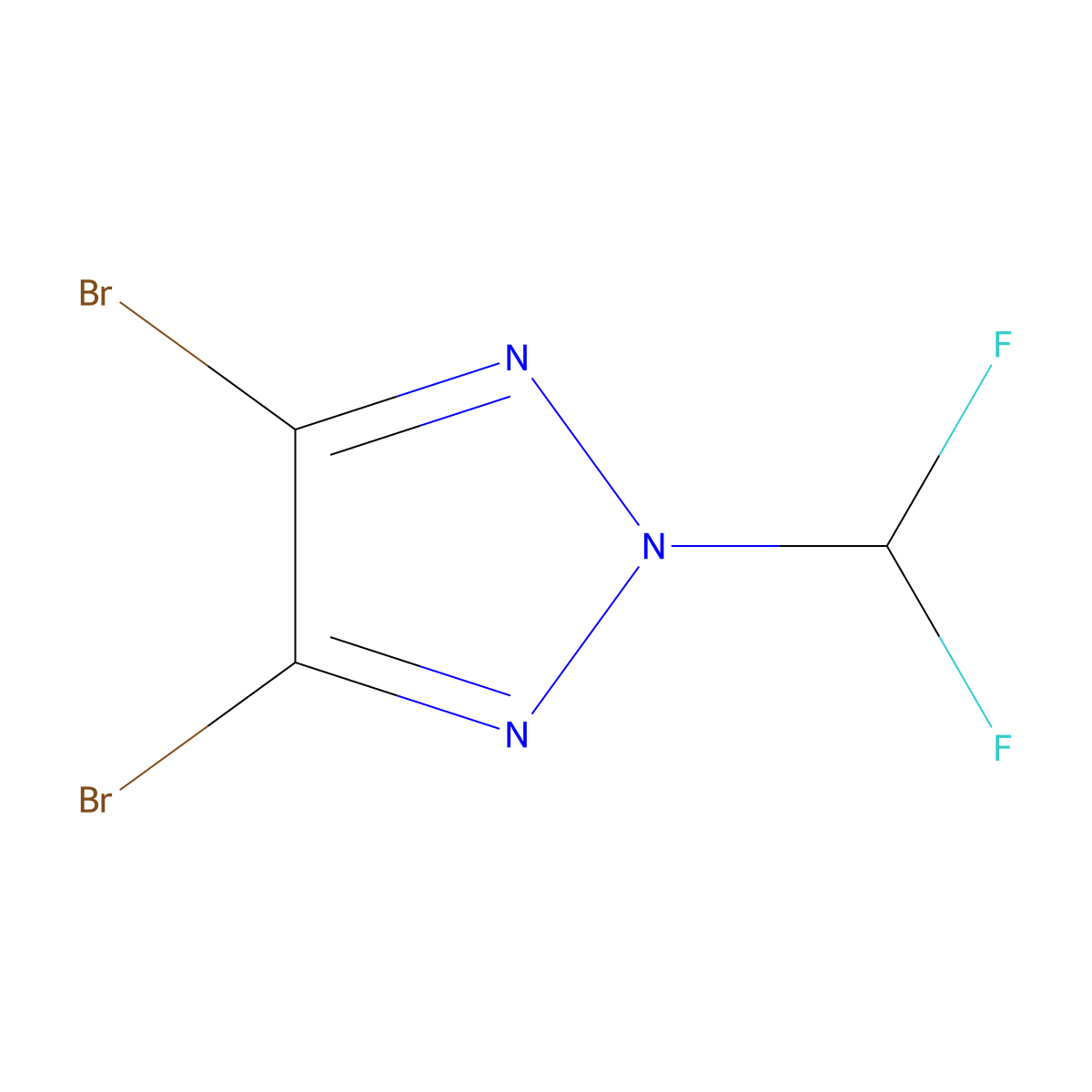 4,5-dibromo-2-(difluoromethyl)-2H-1,2,3-triazole molecular structure, CAS 2638535-52-9