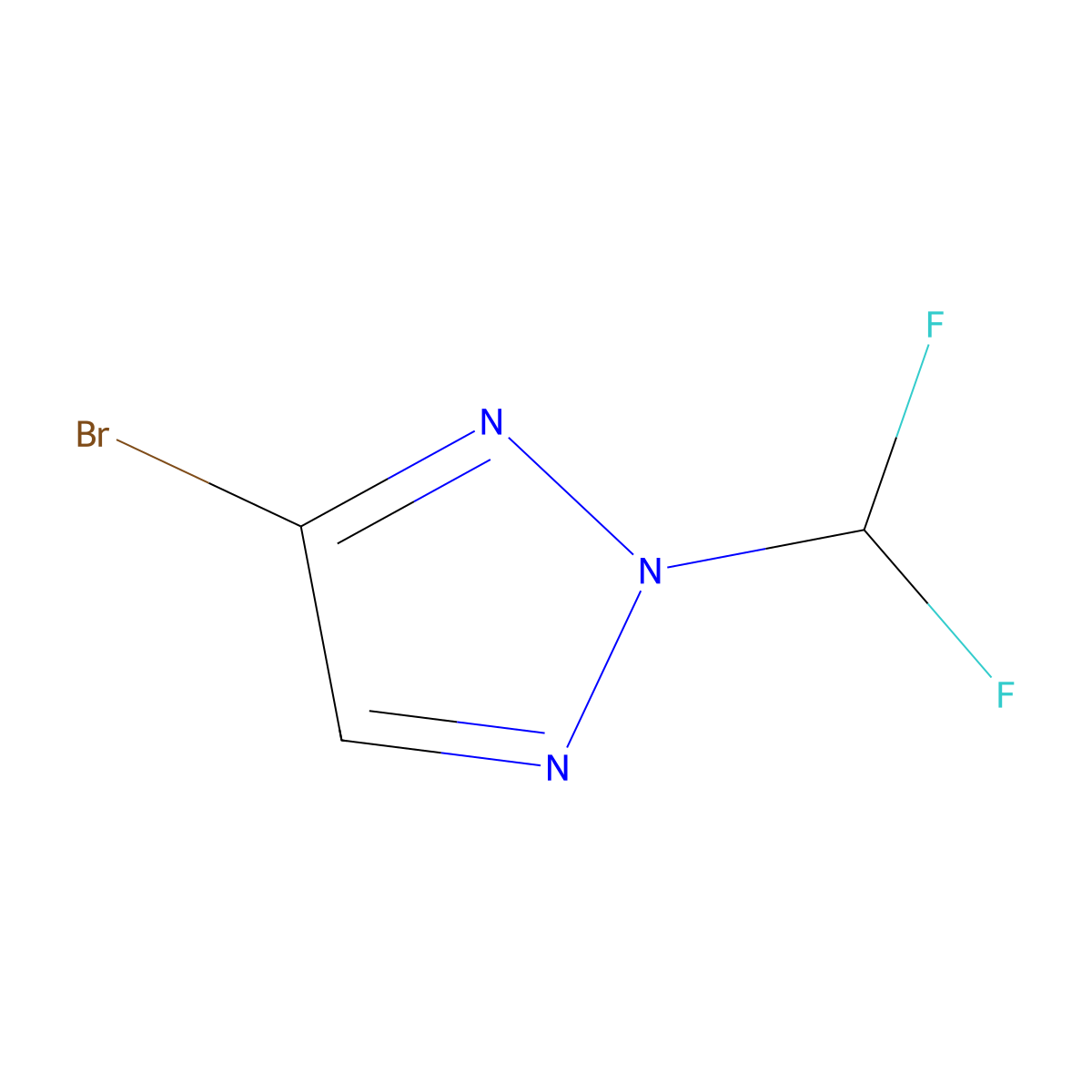 4-Bromo-2-(difluoromethyl)-2H-1,2,3-triazole molecular structure, CAS 2638535-53-0