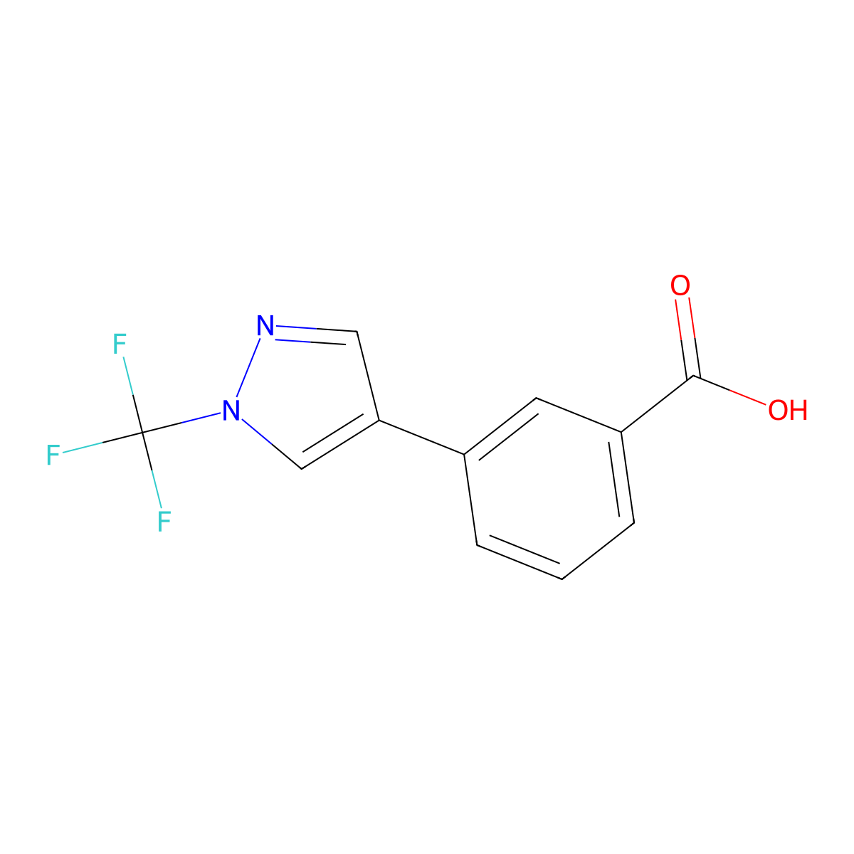 3-[1-(Trifluoromethyl)-1H-pyrazol-4-yl]benzoic acid molecular structure, CAS 2638547-46-1