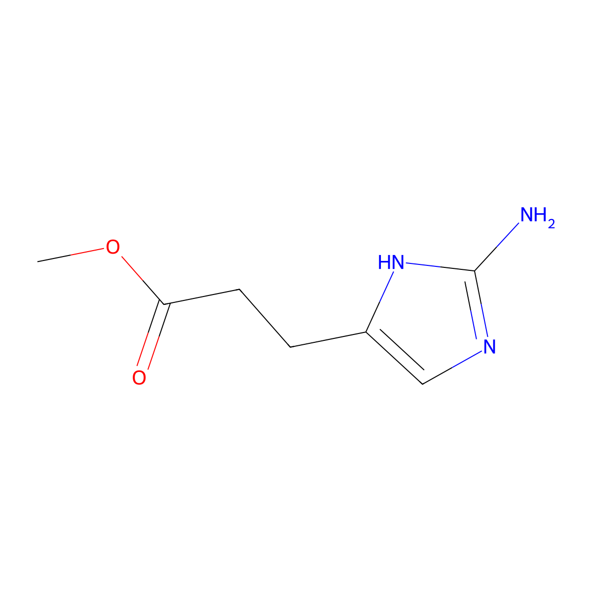 methyl 3-(2-amino-1H-imidazol-4-yl)propanoate molecular structure, CAS 2638548-60-2