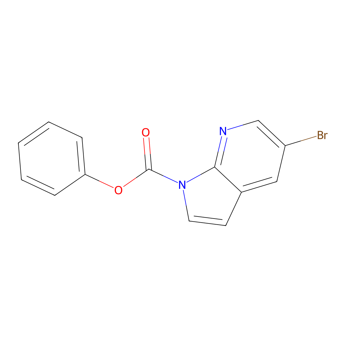 phenyl 5-bromo-1H-pyrrolo[2,3-b]pyridine-1-carboxylate molecular structure, CAS 2638565-60-1