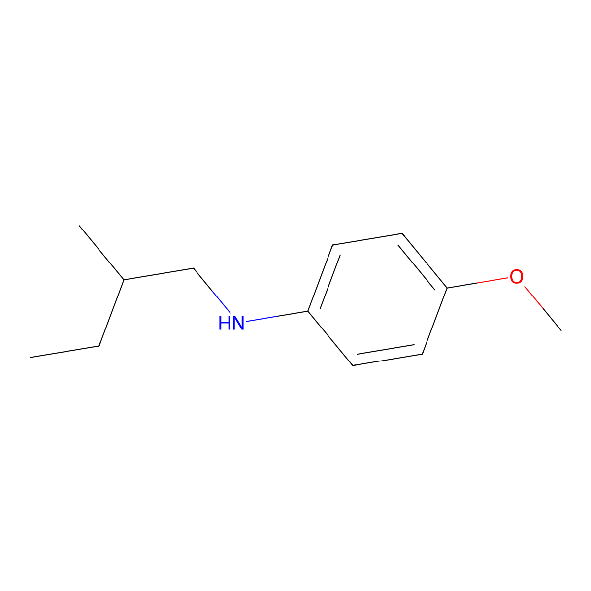 4-methoxy-N-(2-methylbutyl)aniline molecular structure, CAS 263858-66-8