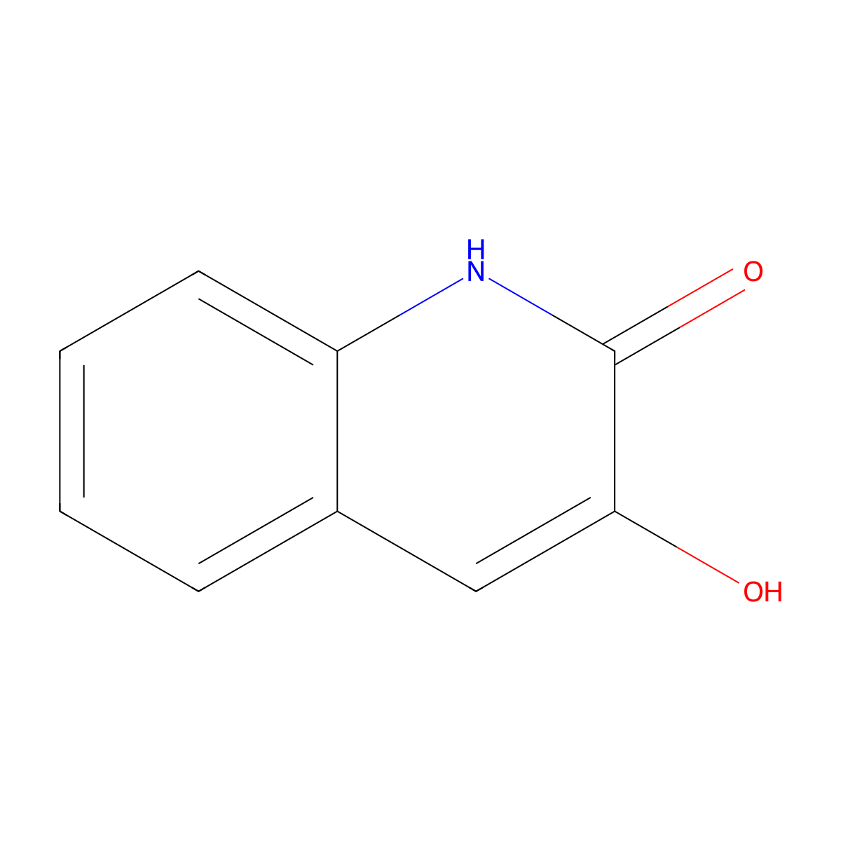 3-Hydroxyquinolin-2(1H)-one molecular structure, CAS 26386-86-7